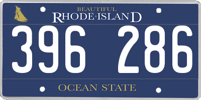 RI license plate 396286