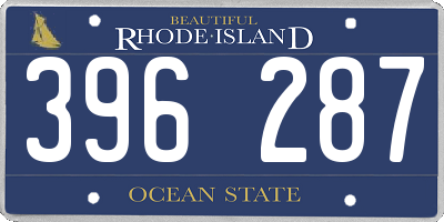 RI license plate 396287