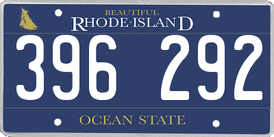 RI license plate 396292