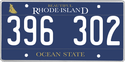 RI license plate 396302