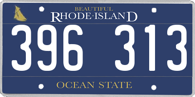 RI license plate 396313