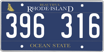 RI license plate 396316