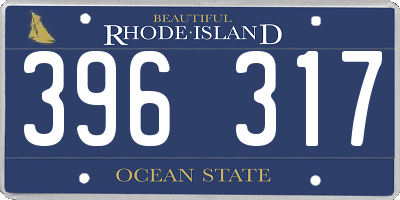 RI license plate 396317