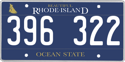 RI license plate 396322