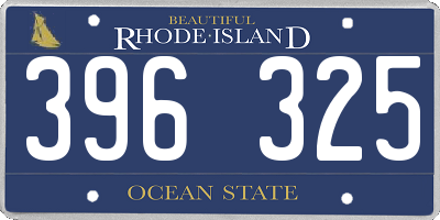 RI license plate 396325