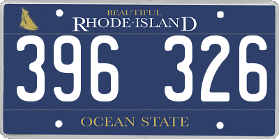 RI license plate 396326