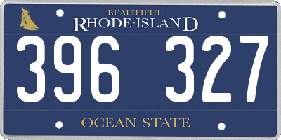RI license plate 396327