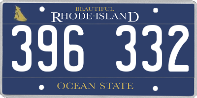 RI license plate 396332