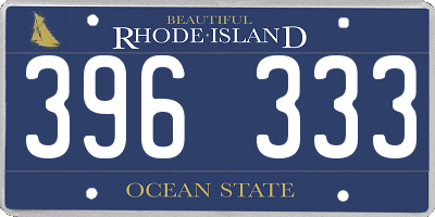 RI license plate 396333
