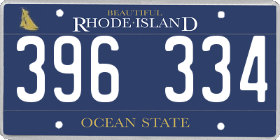 RI license plate 396334