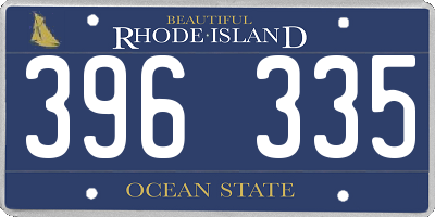 RI license plate 396335