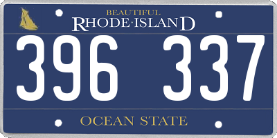 RI license plate 396337