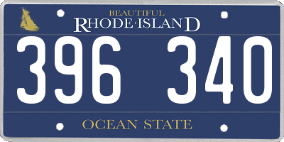 RI license plate 396340
