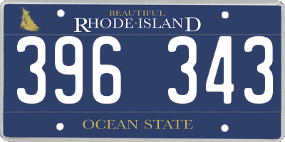 RI license plate 396343