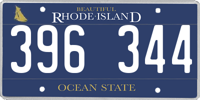 RI license plate 396344