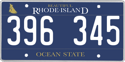 RI license plate 396345