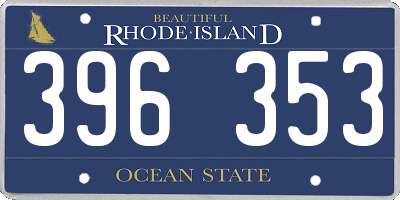 RI license plate 396353