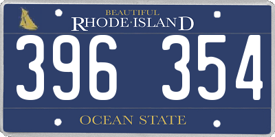 RI license plate 396354
