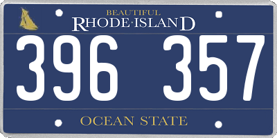 RI license plate 396357