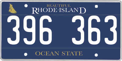 RI license plate 396363