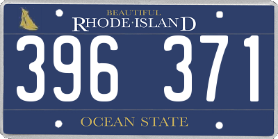 RI license plate 396371