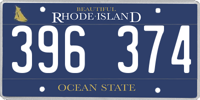 RI license plate 396374