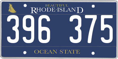 RI license plate 396375