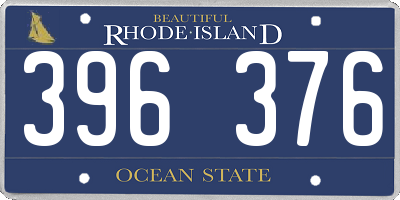 RI license plate 396376