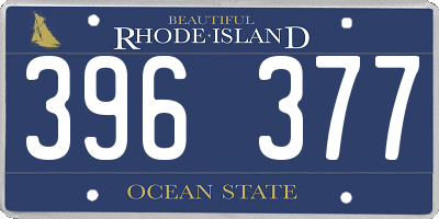 RI license plate 396377