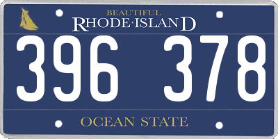 RI license plate 396378