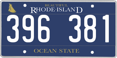 RI license plate 396381