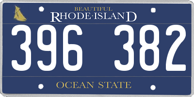 RI license plate 396382