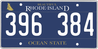 RI license plate 396384
