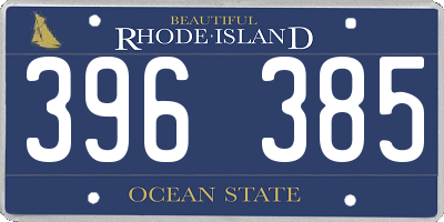 RI license plate 396385