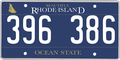 RI license plate 396386