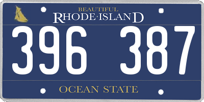 RI license plate 396387