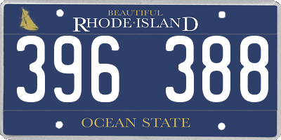 RI license plate 396388