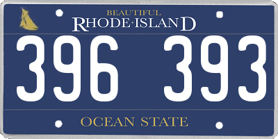 RI license plate 396393