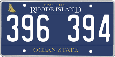 RI license plate 396394