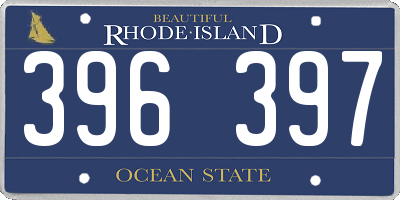 RI license plate 396397