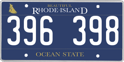 RI license plate 396398