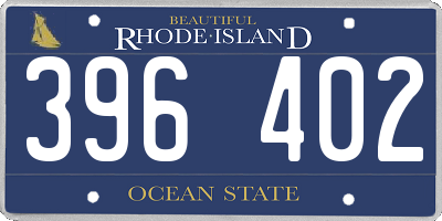 RI license plate 396402