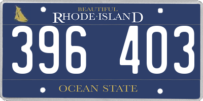 RI license plate 396403