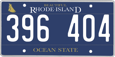 RI license plate 396404