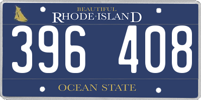 RI license plate 396408