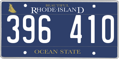 RI license plate 396410