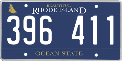 RI license plate 396411