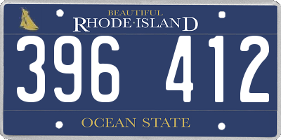 RI license plate 396412