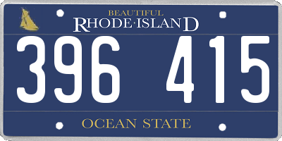 RI license plate 396415