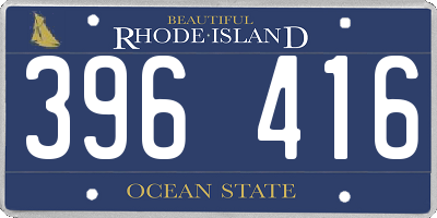 RI license plate 396416